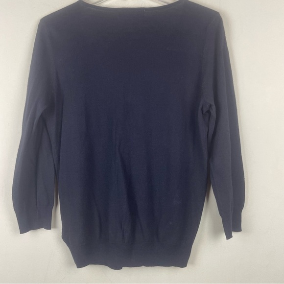 Michael Michael Kors Black Cotton Blend V-Neck Sweater Size Medium - Picture 8 of 11